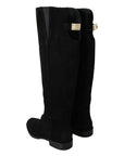 Dolce & Gabbana Elegant Black Suede Knee High Boots