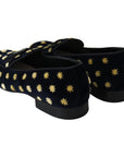 Dolce & Gabbana Elegant Velvet Crown Embroidery Loafers