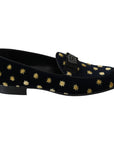 Dolce & Gabbana Elegant Velvet Crown Embroidery Loafers