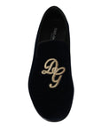 Dolce & Gabbana Elegant Blue Embroidered Loafers