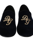 Dolce & Gabbana Elegant Blue Embroidered Loafers