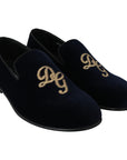 Dolce & Gabbana Elegant Blue Embroidered Loafers