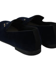 Dolce & Gabbana Elegant Blue Embroidered Loafers