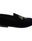 Dolce & Gabbana Elegant Blue Embroidered Loafers