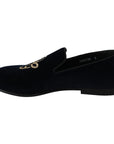 Dolce & Gabbana Elegant Blue Embroidered Loafers