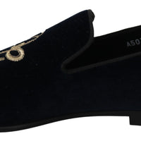 Dolce & Gabbana Elegant Blue Embroidered Loafers