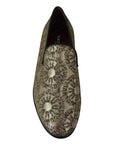 Dolce & Gabbana Gold Bordeaux Loafers Slides Dress Shoes
