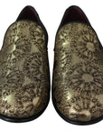 Dolce & Gabbana Gold Bordeaux Loafers Slides Dress Shoes