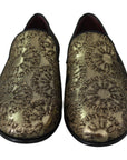 Dolce & Gabbana Gold Bordeaux Loafers Slides Dress Shoes