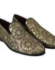 Dolce & Gabbana Gold Bordeaux Loafers Slides Dress Shoes