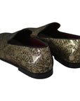 Dolce & Gabbana Gold Bordeaux Loafers Slides Dress Shoes