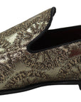 Dolce & Gabbana Gold Bordeaux Loafers Slides Dress Shoes