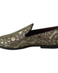 Dolce & Gabbana Gold Bordeaux Loafers Slides Dress Shoes