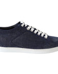 Jimmy Choo Chic Slip-On Blue Denim Suede Sneakers
