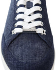 Jimmy Choo Chic Slip-On Blue Denim Suede Sneakers