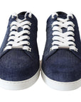 Jimmy Choo Chic Slip-On Blue Denim Suede Sneakers