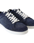 Jimmy Choo Chic Slip-On Blue Denim Suede Sneakers