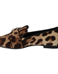 Dolce & Gabbana Leopard Print Crystal Embellished Loafers