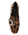 Dolce & Gabbana Leopard Print Crystal Embellished Loafers