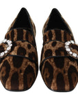 Dolce & Gabbana Leopard Print Crystal Embellished Loafers