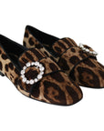 Dolce & Gabbana Leopard Print Crystal Embellished Loafers