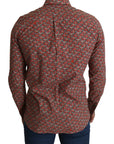Dolce & Gabbana Elegant Red Martini Fit Cotton Shirt