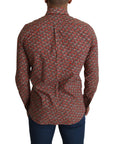 Dolce & Gabbana Elegant Red Martini Fit Cotton Shirt