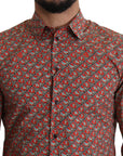 Dolce & Gabbana Elegant Red Martini Fit Cotton Shirt