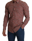 Dolce & Gabbana Elegant Red Martini Fit Cotton Shirt