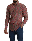 Dolce & Gabbana Elegant Red Martini Fit Cotton Shirt