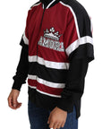Dolce & Gabbana Elegant Full Zipper Sweater in Black and Red