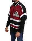 Dolce & Gabbana Elegant Full Zipper Sweater in Black and Red
