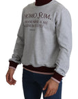Dolce & Gabbana Elegant Gray Turtleneck Latin Motif Pullover