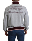 Dolce & Gabbana Elegant Gray Turtleneck Latin Motif Pullover