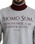 Dolce & Gabbana Elegant Gray Turtleneck Latin Motif Pullover
