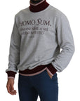 Dolce & Gabbana Elegant Gray Turtleneck Latin Motif Pullover