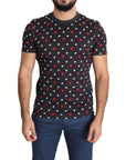 Dolce & Gabbana Chic Gray Cotton T-Shirt with Heart Prints