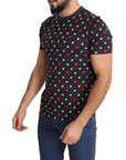 Dolce & Gabbana Chic Gray Cotton T-Shirt with Heart Prints