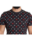 Dolce & Gabbana Chic Gray Cotton T-Shirt with Heart Prints