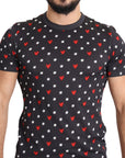 Dolce & Gabbana Chic Gray Cotton T-Shirt with Heart Prints