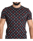 Dolce & Gabbana Chic Gray Cotton T-Shirt with Heart Prints