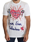 Dolce & Gabbana Romantic Heart Print Crew Neck Tee
