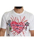 Dolce & Gabbana Romantic Heart Print Crew Neck Tee