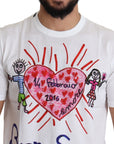 Dolce & Gabbana Romantic Heart Print Crew Neck Tee