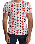 Dolce & Gabbana Chic White Cotton Tee with Heart Print