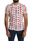Dolce & Gabbana Chic White Cotton Tee with Heart Print