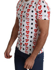 Dolce & Gabbana Chic White Cotton Tee with Heart Print