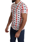Dolce & Gabbana Chic White Cotton Tee with Heart Print