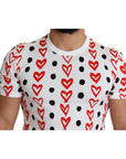 Dolce & Gabbana Chic White Cotton Tee with Heart Print