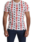 Dolce & Gabbana Chic White Cotton Tee with Heart Print